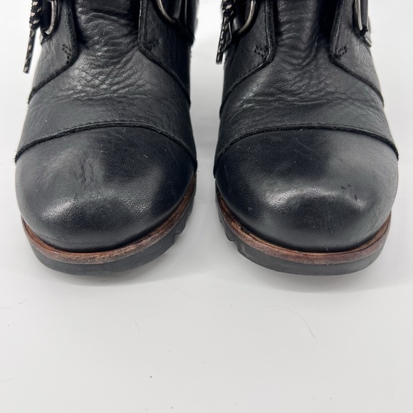 Womens Sorel NL2703 Joan of Arctic Wedge Mid Shearling Lace Up Boots Size 5 Moto - Picture 3 of 11